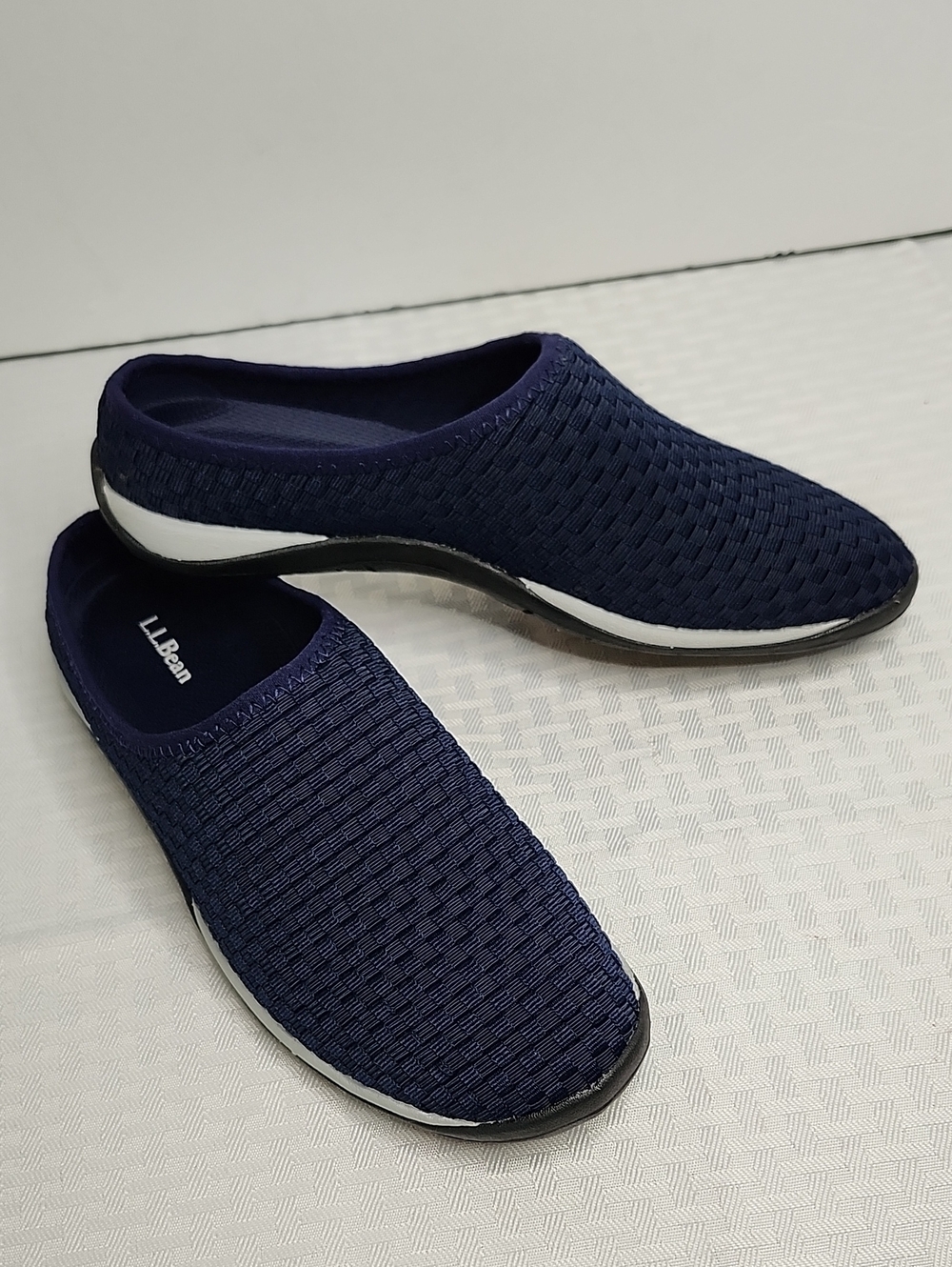 L.L. Bean Beansport Navy Woven Mules